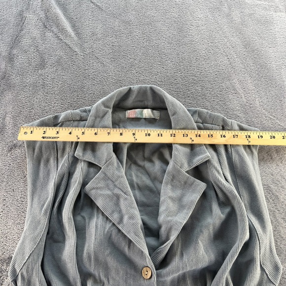 Free People Shasta One-Piece Autumn Sky Wide Leg Jumpsuit Cutout Back L Coastal - Picture 10 of 10